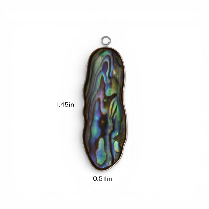 Abalone Shell Pendant Charm Collection, Gold or Silver Trim