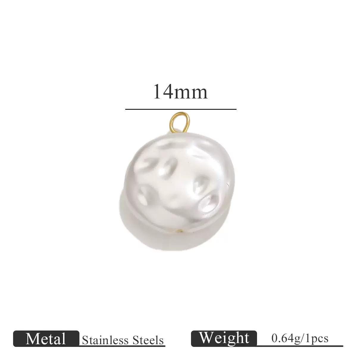 Gold Plated Faux Baroque Pearl Charms,Round Pendants