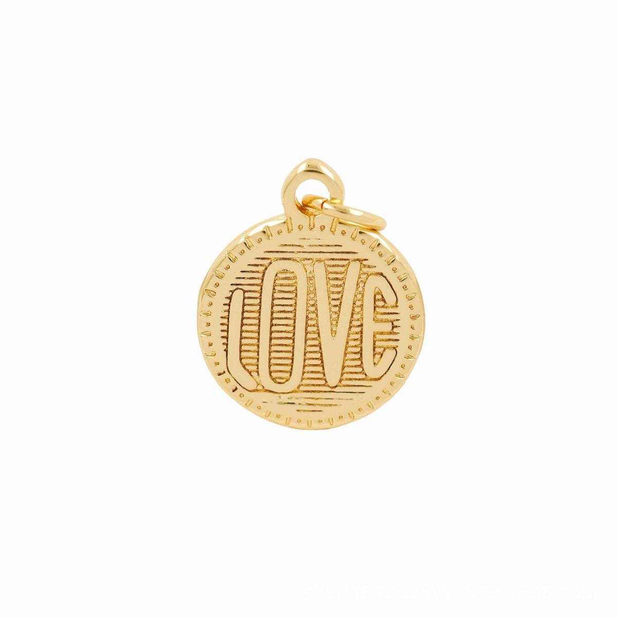 Gold Love  Round Coin Charm,