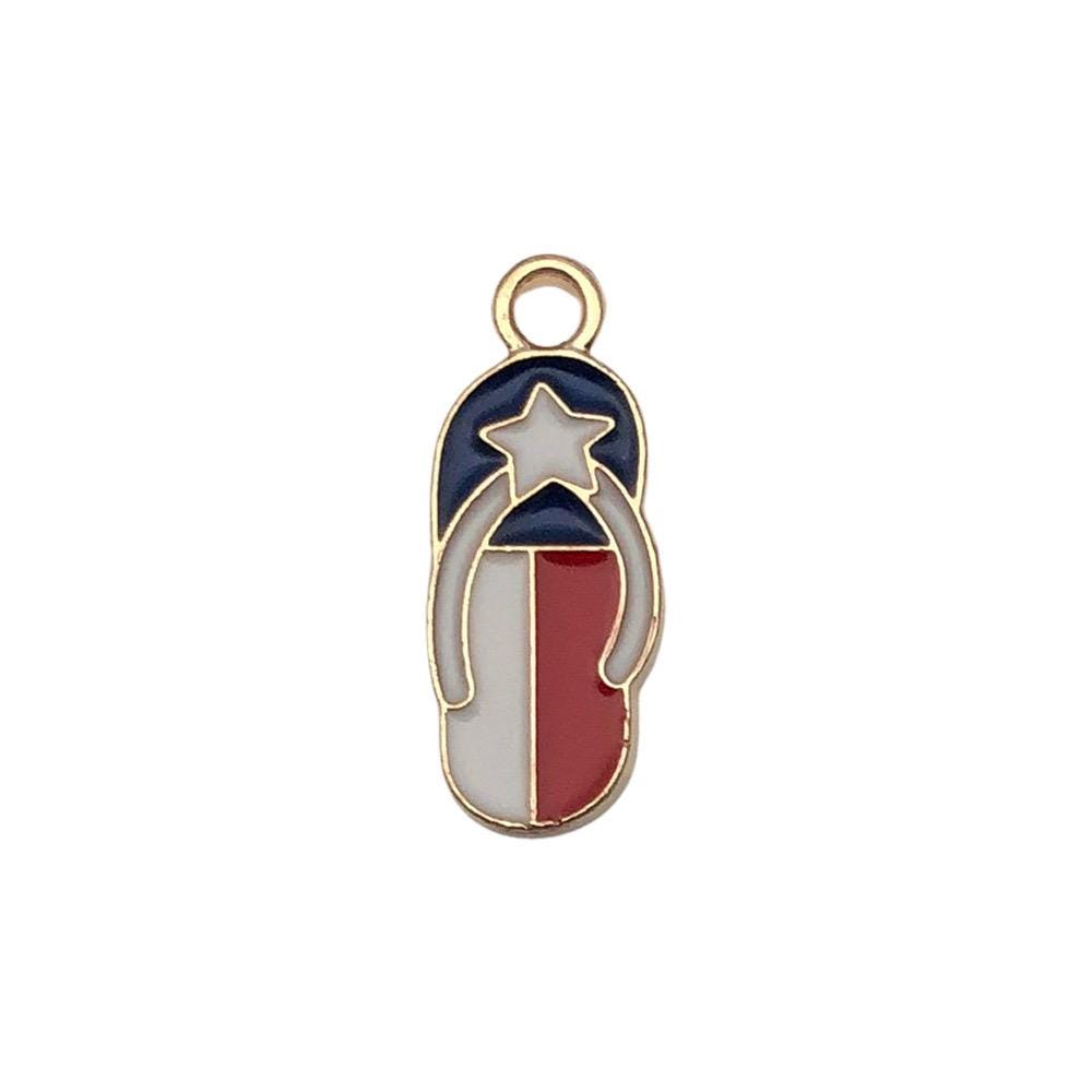 Patriotic Enamel Charms, USA Flag, Uncle Sam Hat, Heart, Stars, 4th July Jewelry Supplies