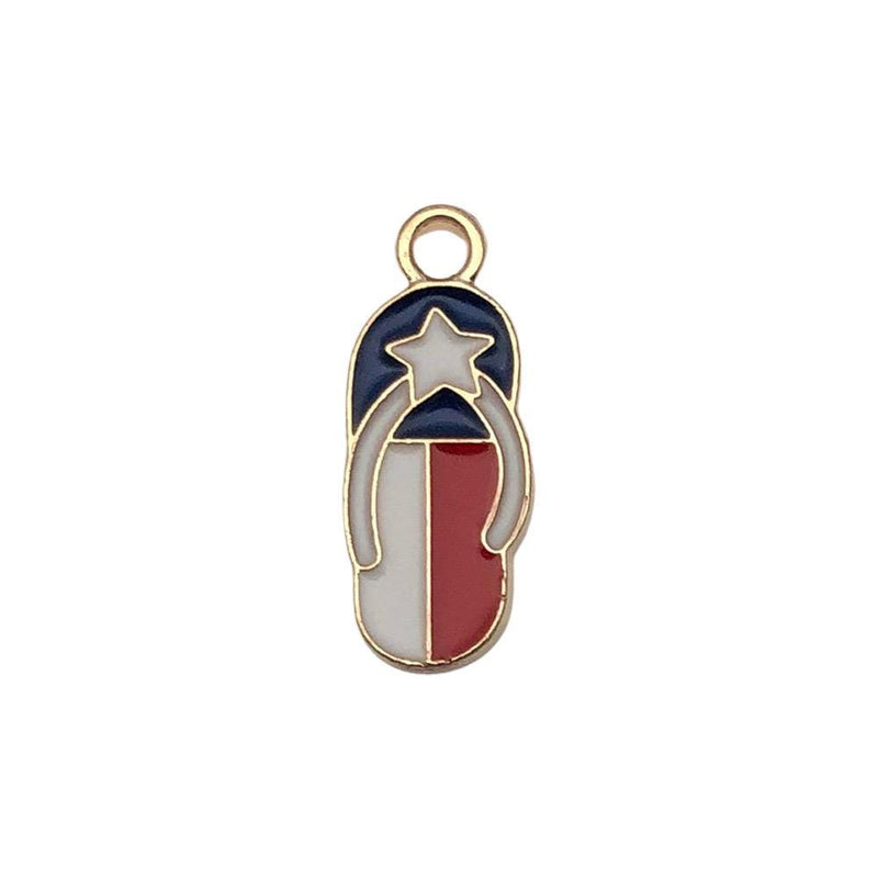 Patriotic Enamel Charms, USA Flag, Uncle Sam Hat, Heart, Stars, 4th July Jewelry Supplies