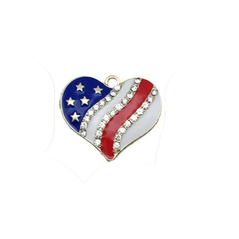 Gold Plated Patriotic Charms, USA Enamel Pendant Collection, 4th of July Jewelry Supplies