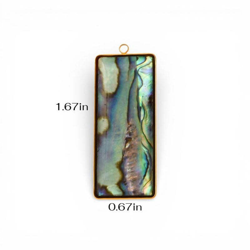 Abalone Shell Pendant Charm Collection, Gold or Silver Trim
