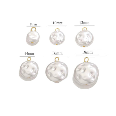 Gold Plated Faux Baroque Pearl Charms,Round Pendants