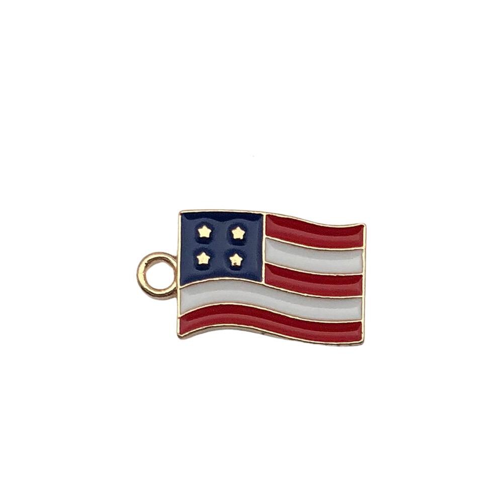 Patriotic Enamel Charms, USA Flag, Uncle Sam Hat, Heart, Stars, 4th July Jewelry Supplies