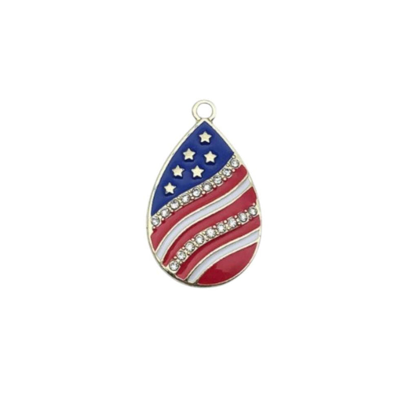 Gold Plated Patriotic Charms, USA Enamel Pendant Collection, 4th of July Jewelry Supplies