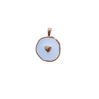18 Inch Adjustable Gold Plated Chain Necklace, White Enamel Heart Charm Pendant, Minimalist Layering Jewelry, Sold Separate or Set
