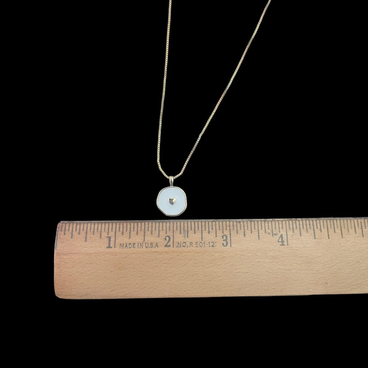 18 Inch Adjustable Gold Plated Chain Necklace, White Enamel Heart Charm Pendant, Minimalist Layering Jewelry, Sold Separate or Set