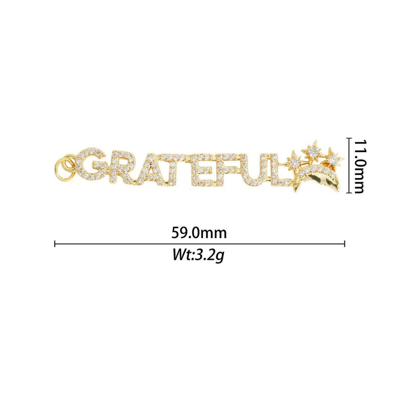 Gold CZ Word charm pendant, love lucky grateful dream sexy kiss bff Peace OMG Bad Girl, Pave Letter Charm for DIY Jewelry