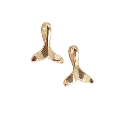 Gold Tone Whale Tail Charms | Enamel Pendants for Jewelry Making