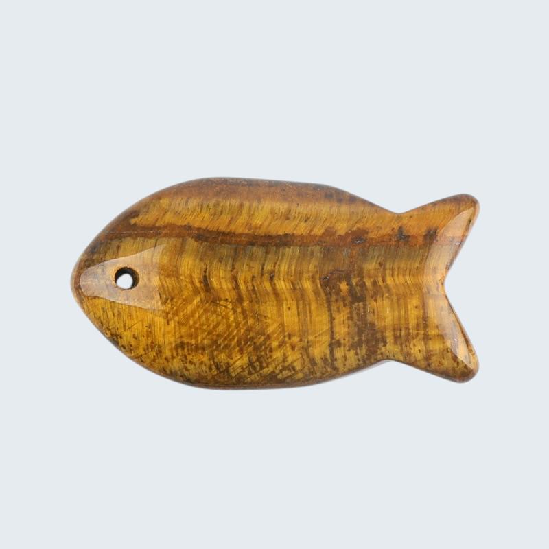 Natural Stone Fish Charms for Jewelry Making, 38mm Gemstone Fish Pendant Beads, DIY Craft Supplies,