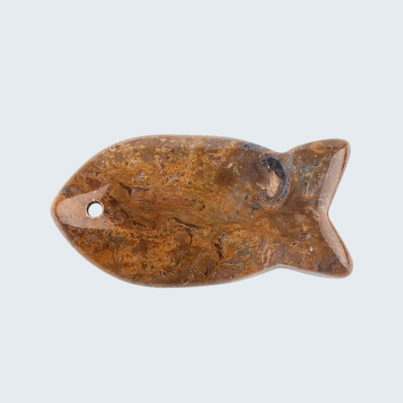 Natural Stone Fish Charms for Jewelry Making, 38mm Gemstone Fish Pendant Beads, DIY Craft Supplies,