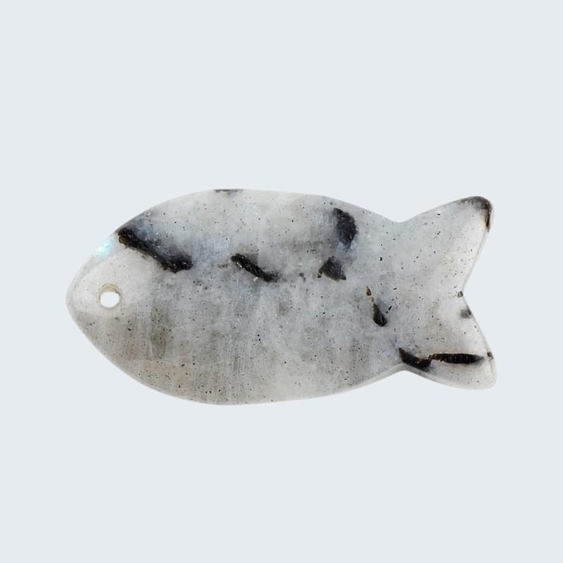 Natural Stone Fish Charms for Jewelry Making, 38mm Gemstone Fish Pendant Beads, DIY Craft Supplies,