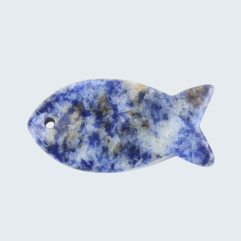 Natural Stone Fish Charms for Jewelry Making, 38mm Gemstone Fish Pendant Beads, DIY Craft Supplies,