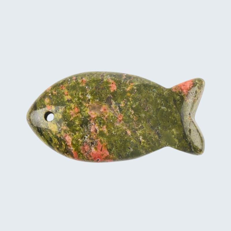 Natural Stone Fish Charms for Jewelry Making, 38mm Gemstone Fish Pendant Beads, DIY Craft Supplies,