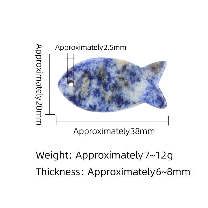 Natural Stone Fish Charms for Jewelry Making, 38mm Gemstone Fish Pendant Beads, DIY Craft Supplies,