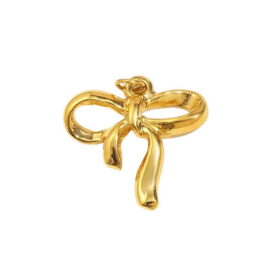Gold Bow Charm Pendant 18K Gold Plated | Dainty Ribbon Charm for Necklace Bracelet | Cute Feminine Jewelry Add-On
