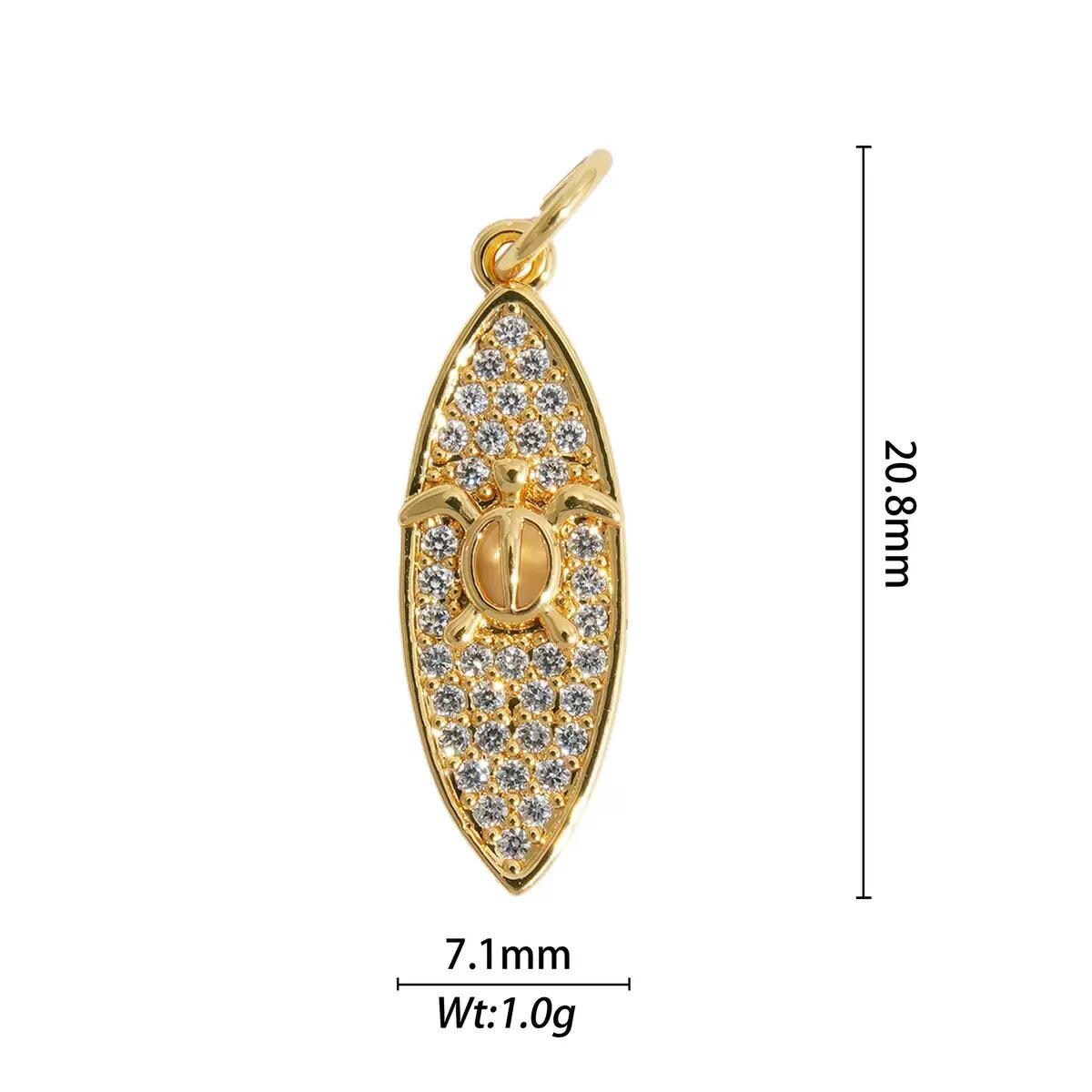 Gold Ocean Charms, CZ Turtle Dolphin Whale Surfboard Pendant, Pave Nautical Charms for DIY Necklace Bracelet Making