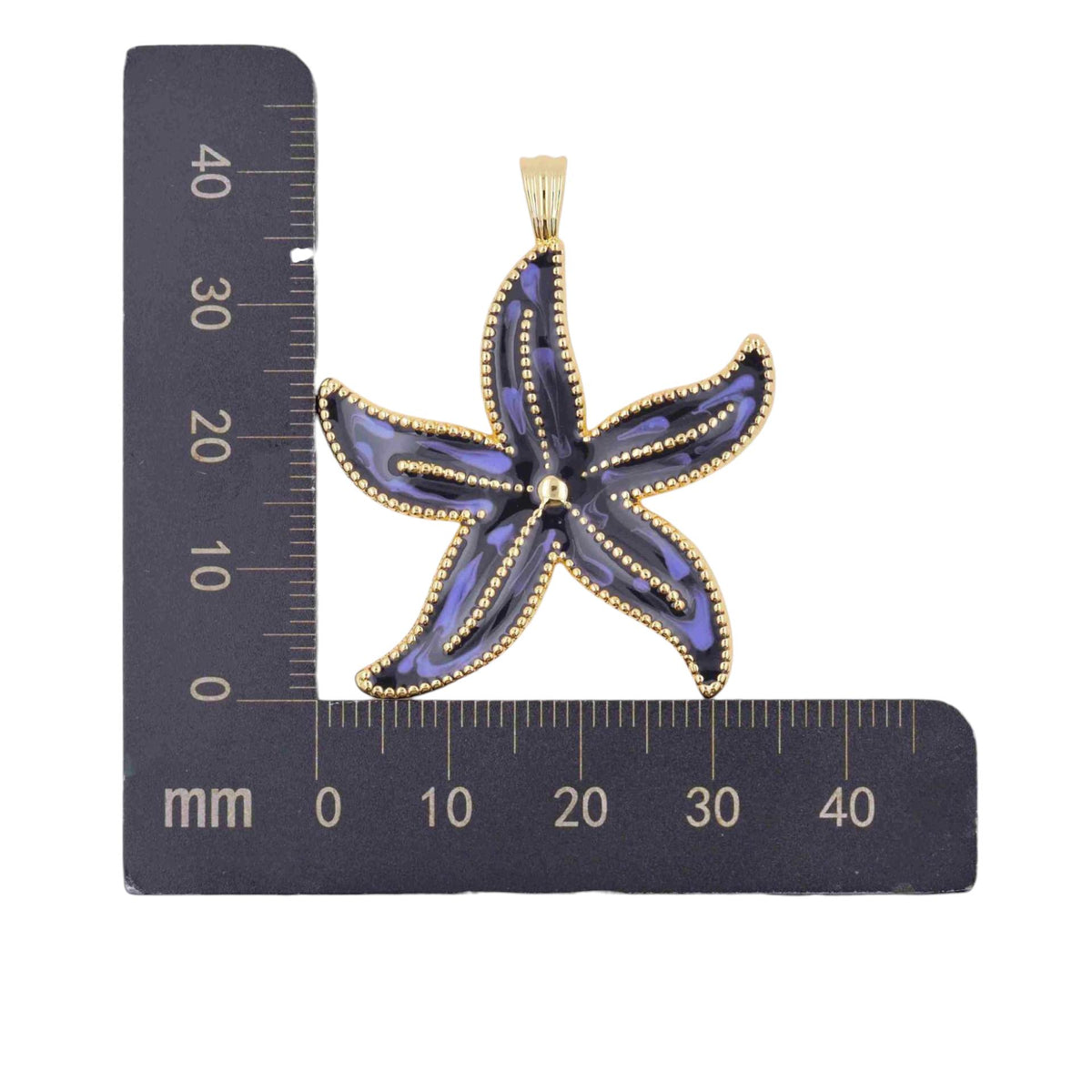 Large Starfish Pendant Charm, Gold Plated Resin Starfish, Coastal Beach Jewelry Pendant, Statement Ocean Charm