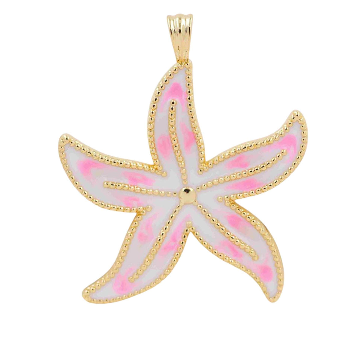 Large Starfish Pendant Charm, Gold Plated Resin Starfish, Coastal Beach Jewelry Pendant, Statement Ocean Charm