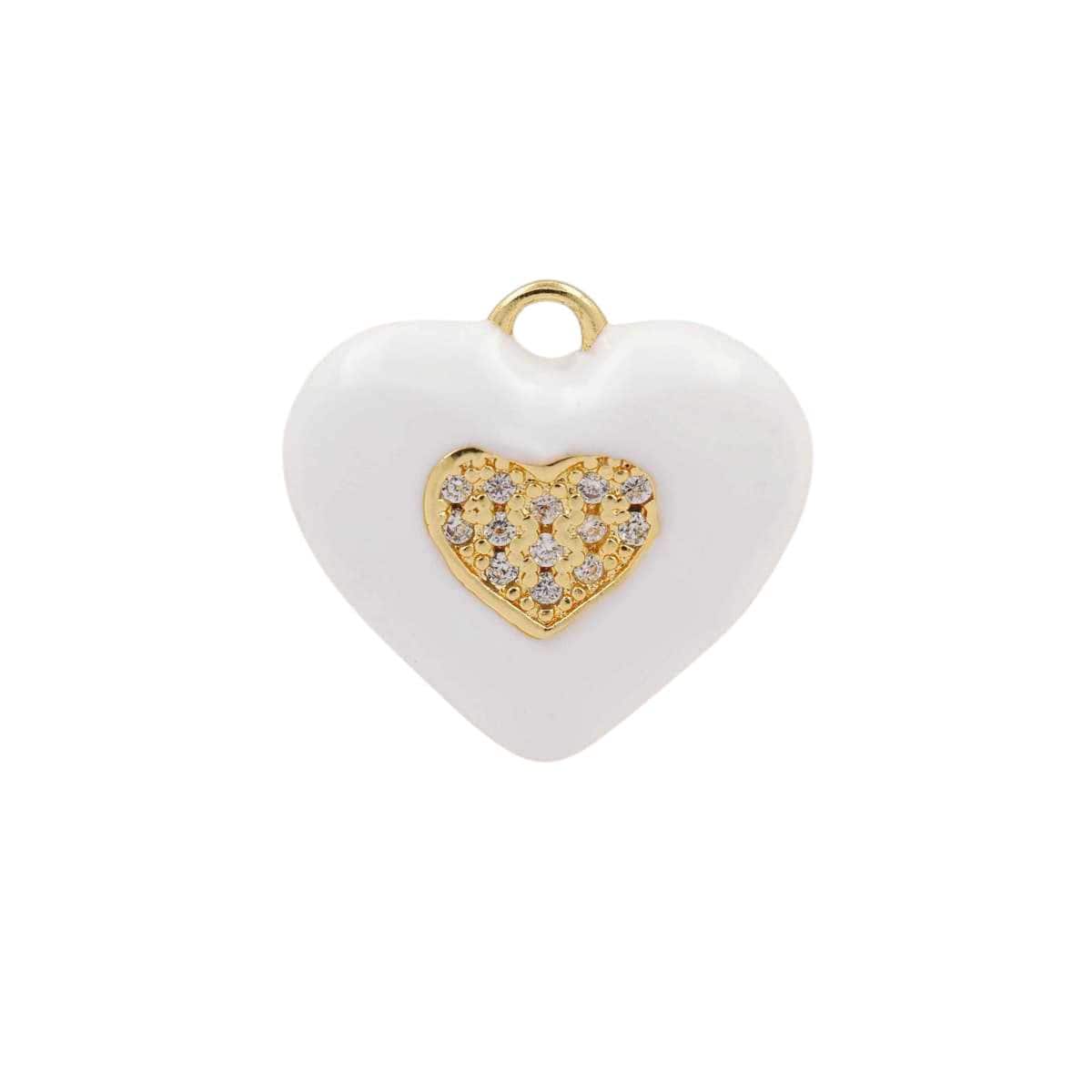 Colorful Enamel Heart Charms | Gold Plated CZ Heart Pendant Charms for DIY Jewelry Making, Necklace Bracelet Charms