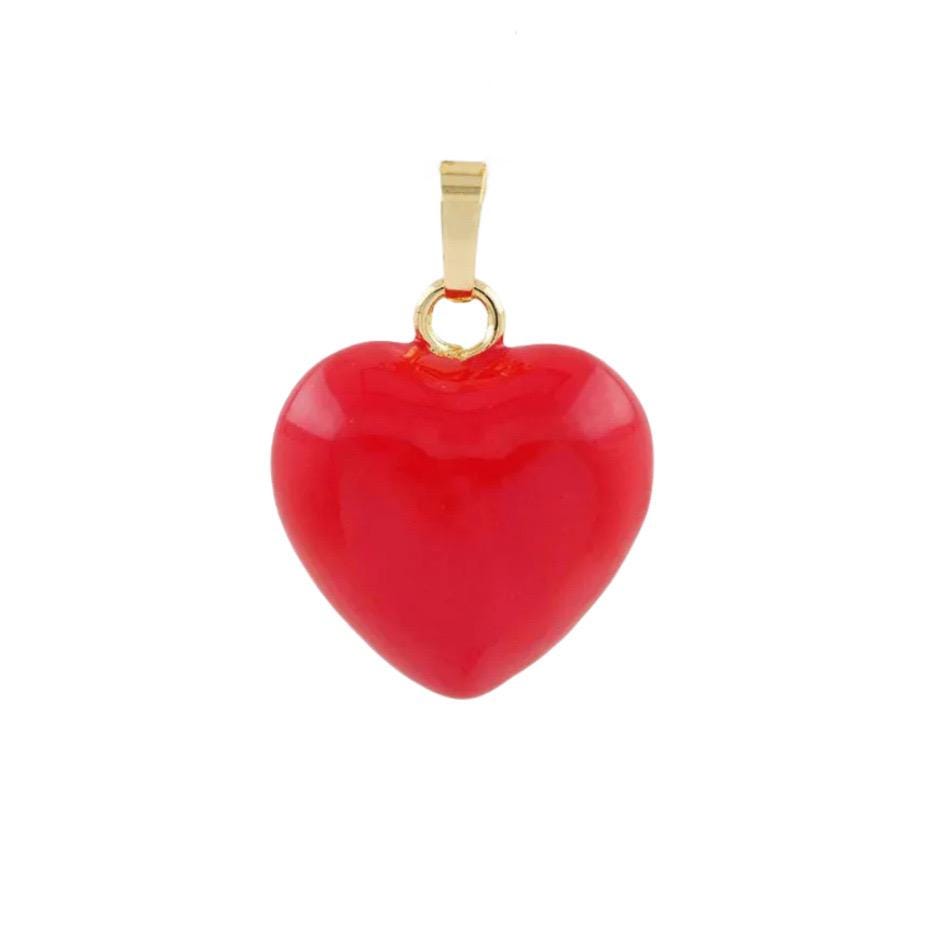 Puffy Heart Charms | Colorful Enamel Heart Pendants for DIY Jewelry Making, Cute Gold Plated Bracelet & Necklace Charms