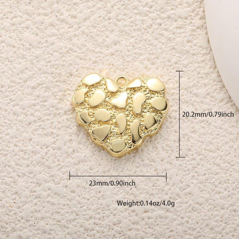 Textured Gold Heart & Cross Charms | Organic Gold Plated Pendant Charms for DIY Necklace Bracelet Jewelry