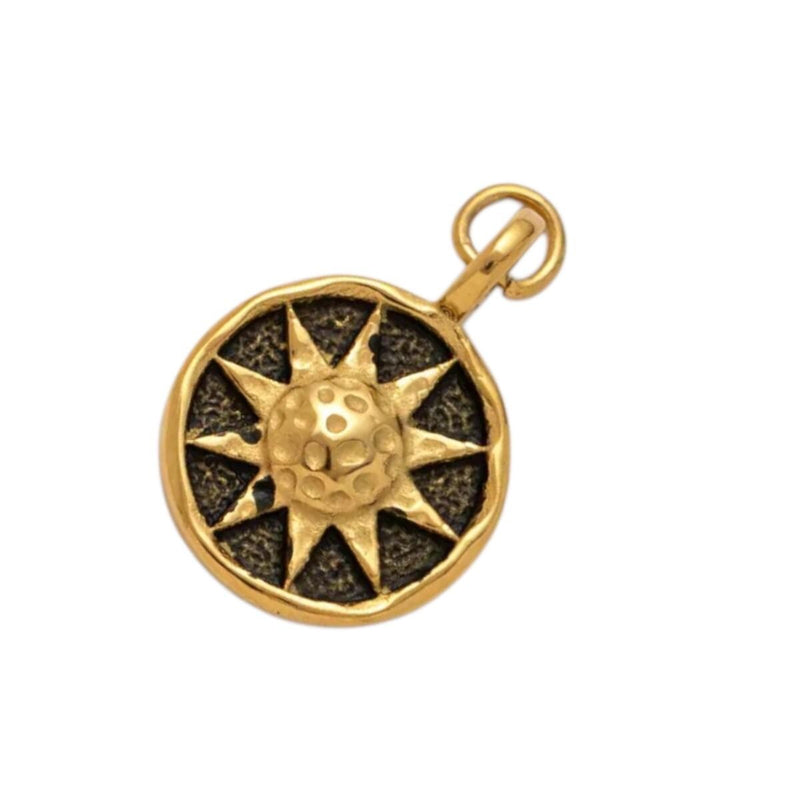 Gold Sun Charm Pendant and Evil Eye Rectangle Charm, Celestial Jewelry Making Supply, Protection Symbol DIY Necklace Bracelet Char