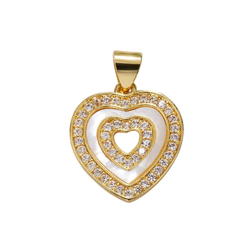 Gold Tree of Life Charm, CZ Heart Pendant, Rose Heart Charm, Mom Jewelry Making Supply, Mothers Day Gift Charm