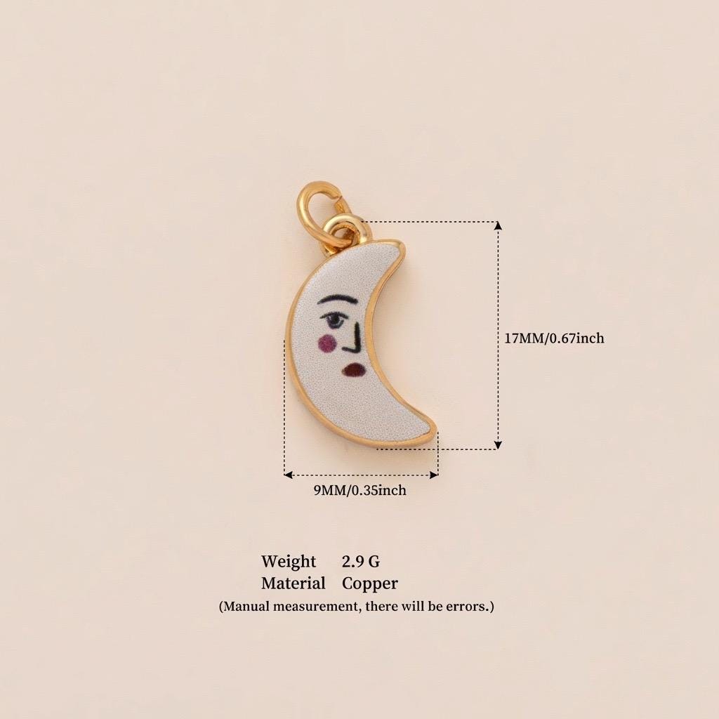 Vintage Enamel Animal Charm, Pig Pendant, Horse Heart Charm, Crescent Moon Face, Floral Bird Gold Charm, DIY Jewelry Supply