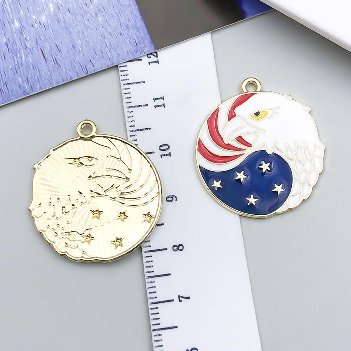USA Patriotic Charm Pendant, American Flag Enamel Charm, Statue of Liberty, Eagle, Lips, Cowboy Hat Jewelry Making Supply