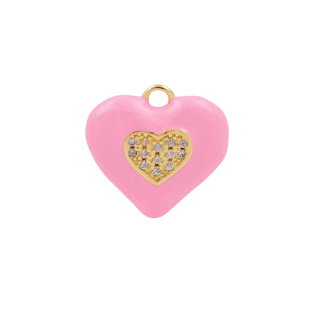 Colorful Enamel Heart Charms | Gold Plated CZ Heart Pendant Charms for DIY Jewelry Making, Necklace Bracelet Charms