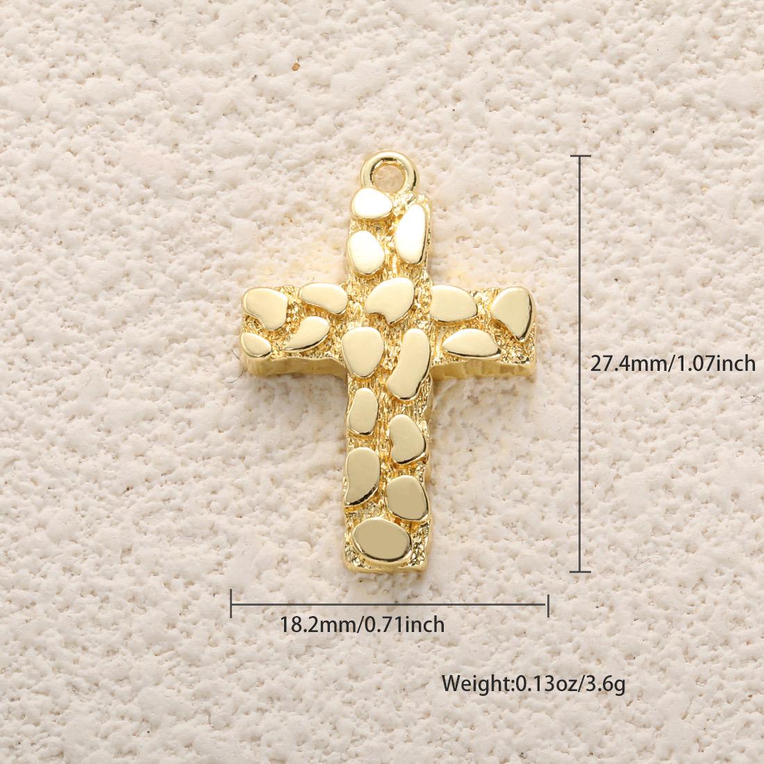 Textured Gold Heart & Cross Charms | Organic Gold Plated Pendant Charms for DIY Necklace Bracelet Jewelry