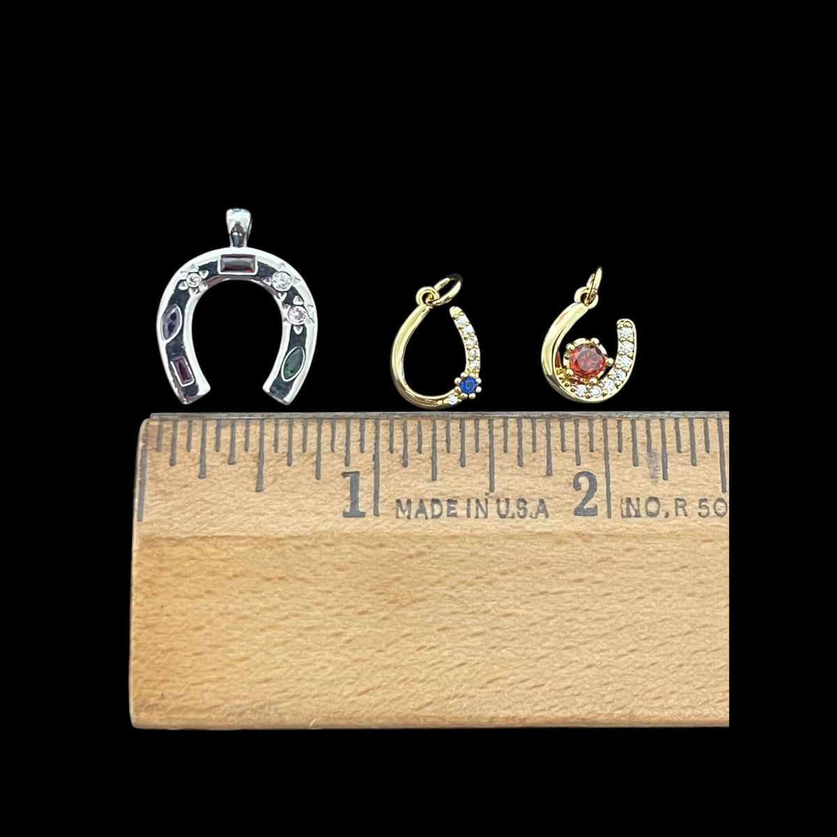 Lucky Horseshoe Charm Pendant, CZ Good Luck Charm, Gold Silver Lucky Pendant, Western Charm Necklace, Horseshoe Jewelry