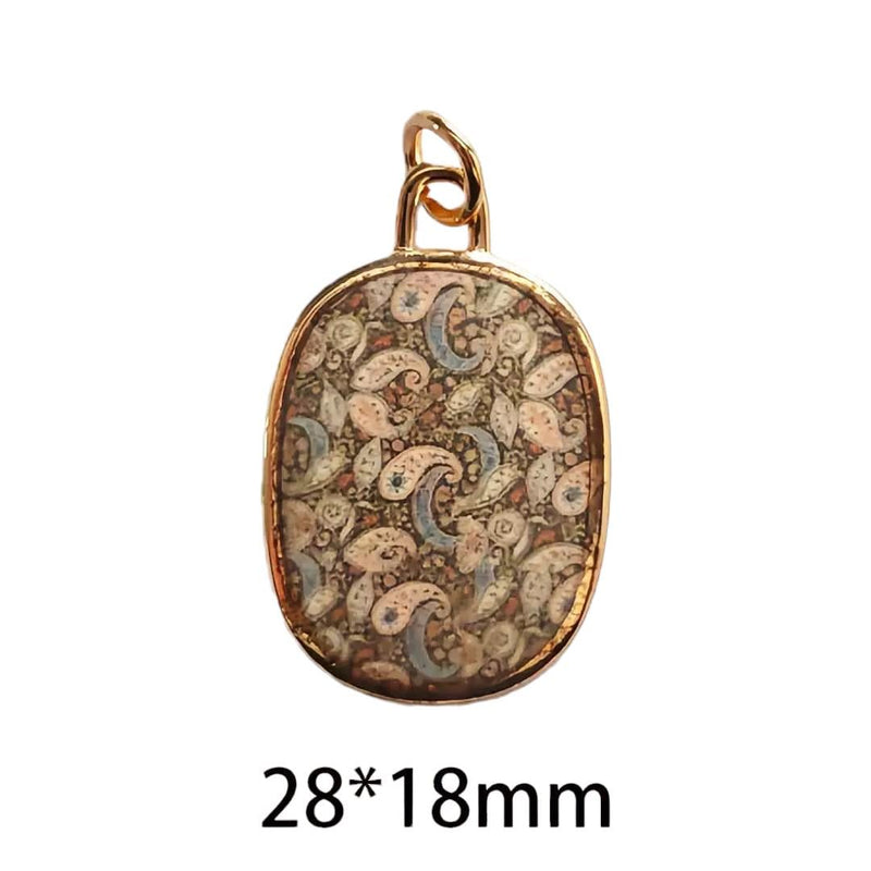 Vintage Art Nouveau Charm Pendant, Floral Bird Portrait Pendant, Gold Oval Charm, Cottagecore Jewelry, Victorian Style Charm