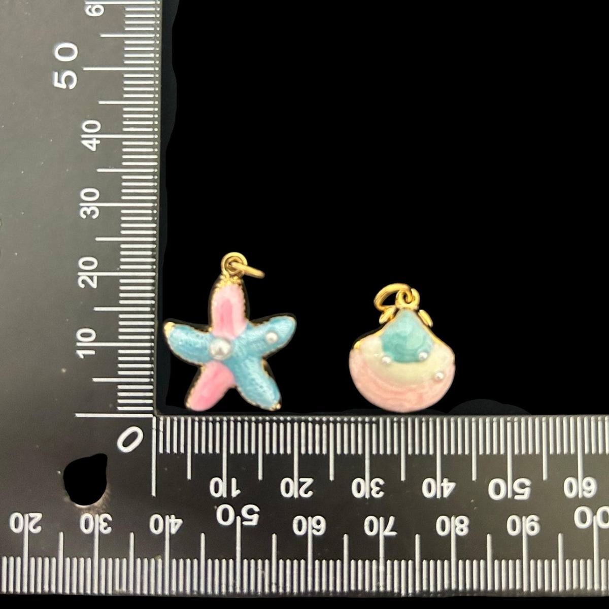 Pastel Starfish & Seashell Charm Necklace, Coastal Beach Pendant Necklace, Summer Mermaid Necklace, Available With or Without Chain