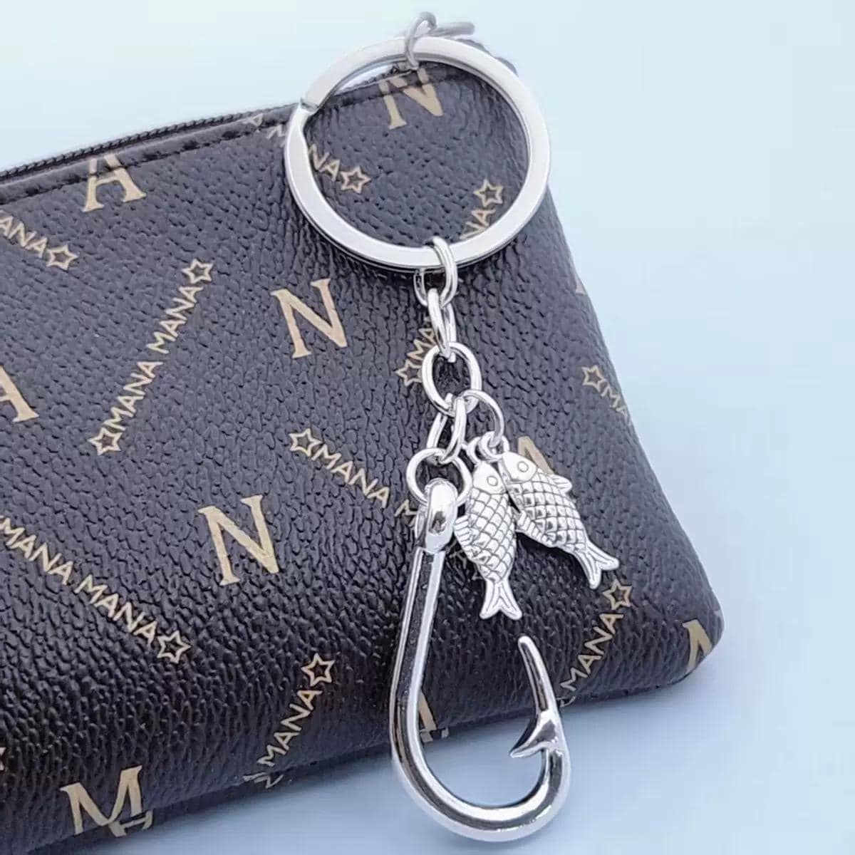 Fishing Hook Keychain, Angler Bag Charm, Fisherman Gift, Fish Charm Key Ring, Fishing Lover Accessory, Tackle Box Gift