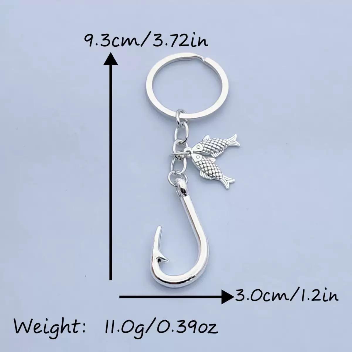 Fishing Hook Keychain, Angler Bag Charm, Fisherman Gift, Fish Charm Key Ring, Fishing Lover Accessory, Tackle Box Gift