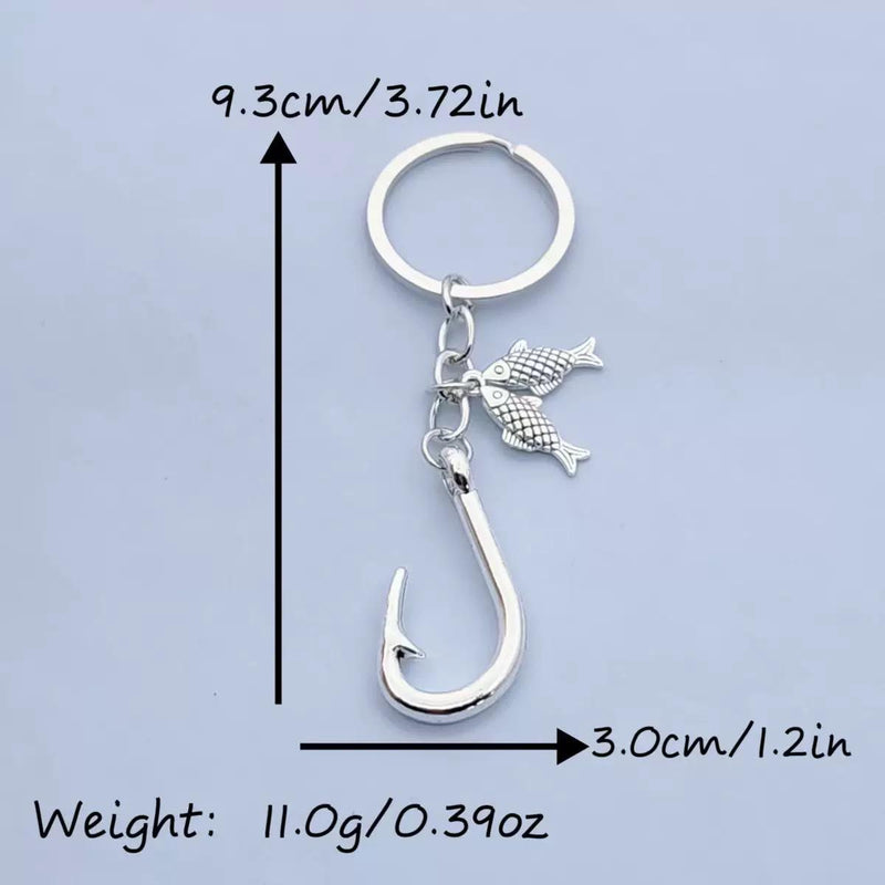 Fishing Hook Keychain, Angler Bag Charm, Fisherman Gift, Fish Charm Key Ring, Fishing Lover Accessory, Tackle Box Gift