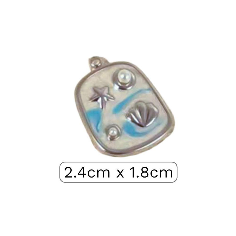 Coastal Ocean Charm Pendant Collection, Dolphin Turtle Starfish Shell Charm, Enamel Beach Pendant, Gold & Silver Ocean Jewelry Charm