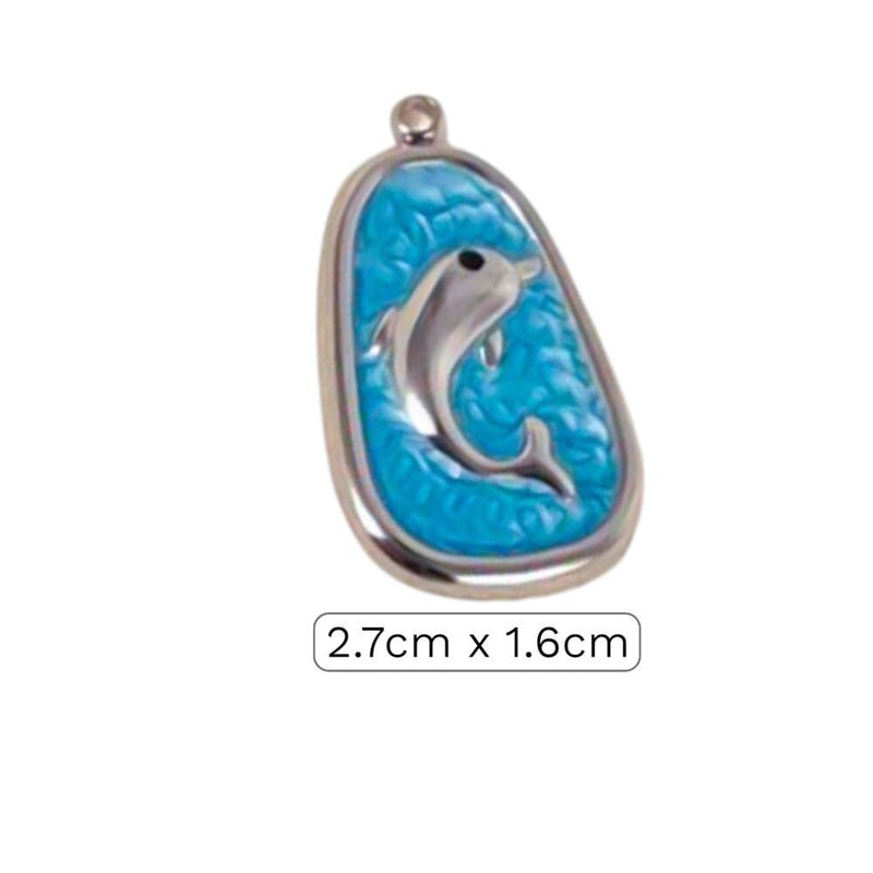 Coastal Ocean Charm Pendant Collection, Dolphin Turtle Starfish Shell Charm, Enamel Beach Pendant, Gold & Silver Ocean Jewelry Charm