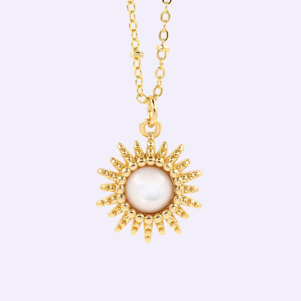 Natural Mother of Pearl Pendants with optional Satellite Chain, Sunburst Shell,Sun & Moon, Celestial