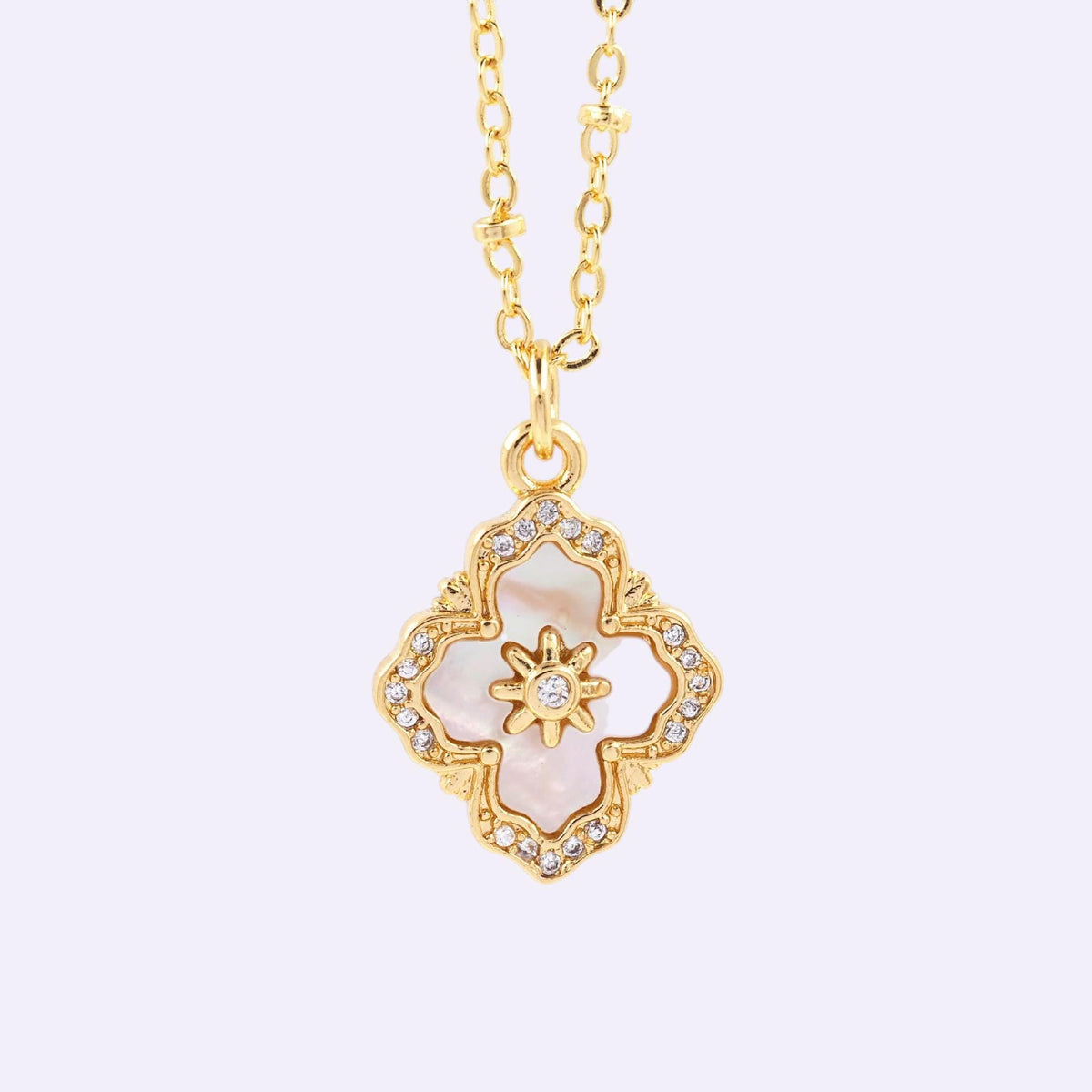 Natural Mother of Pearl Pendants with optional Satellite Chain, Sunburst Shell,Sun & Moon, Celestial