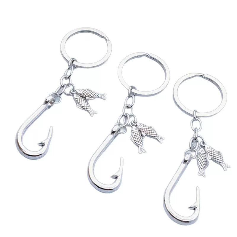 Fishing Hook Keychain, Angler Bag Charm, Fisherman Gift, Fish Charm Key Ring, Fishing Lover Accessory, Tackle Box Gift